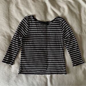 Aerie Black and White Striped 3/4 Top